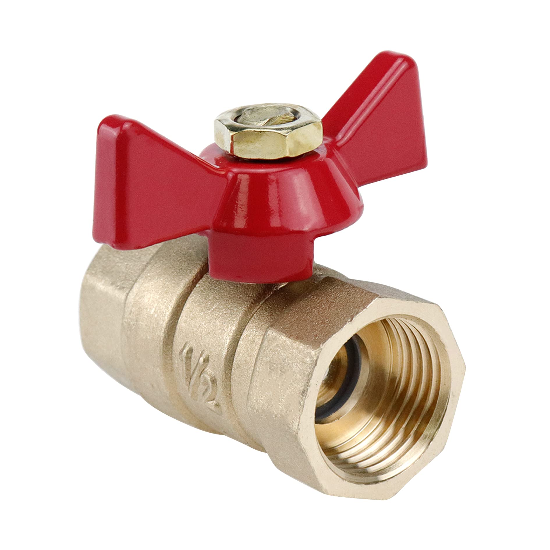 T Tulead Ball Valve Mini Brass Valve Gas Valve Shut off Tool 1/2" NPT Female to Female Valve Fitting