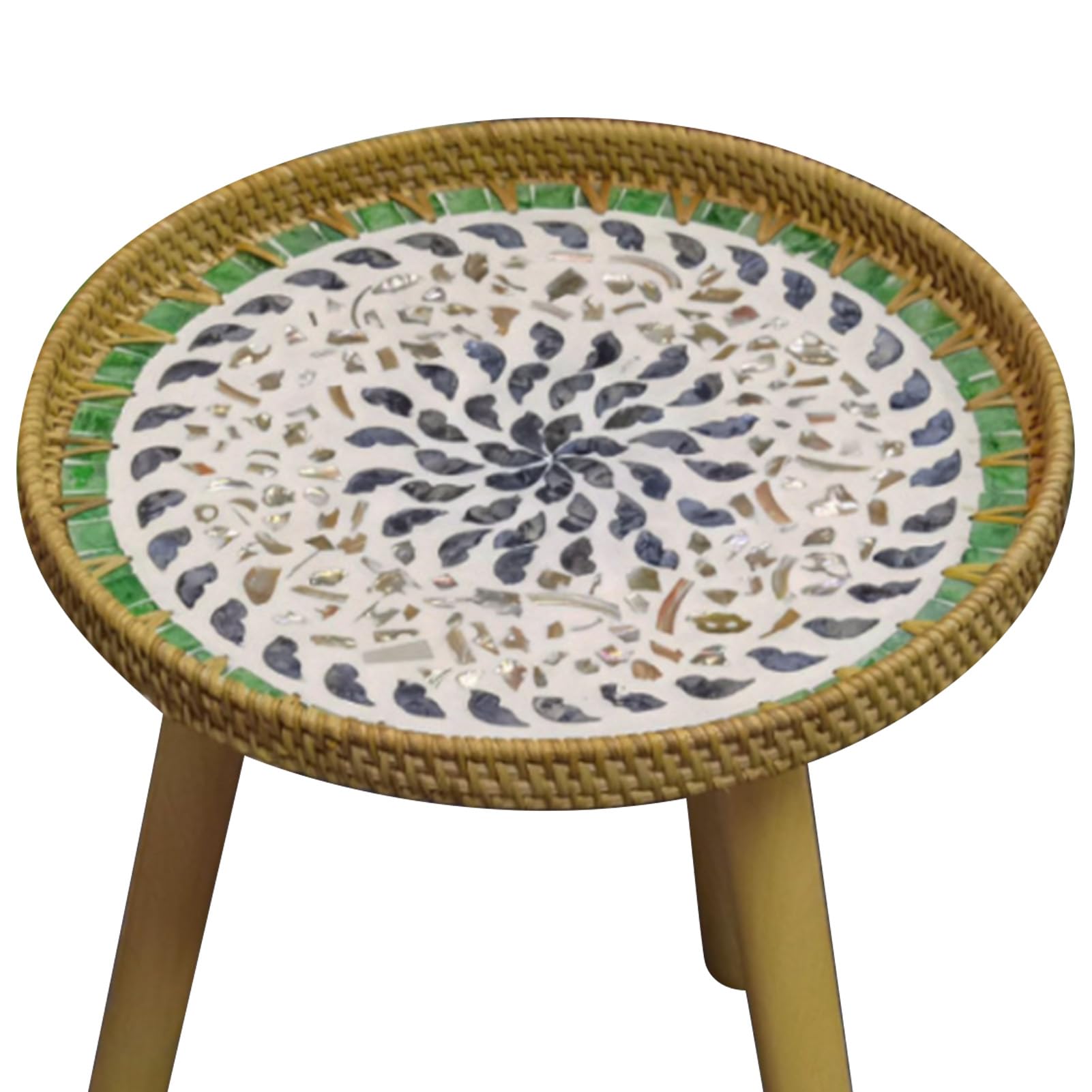 Mesa de Centro de ratán Hecha a Mano |Salón/Madera
