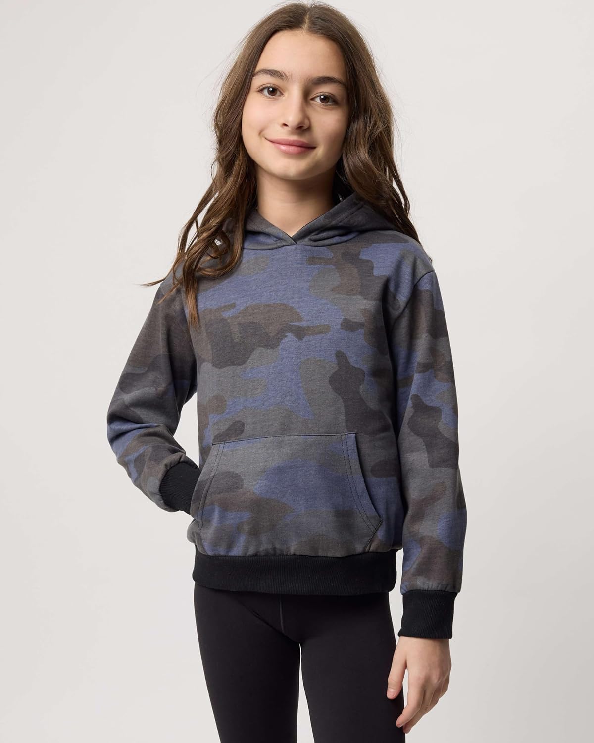 Real Essentials 3 Pack: Girls' Soft Brushed Fleece Pullover Hoodie Sweatshirt With Kangaroo Pocket (Ages 4-16)