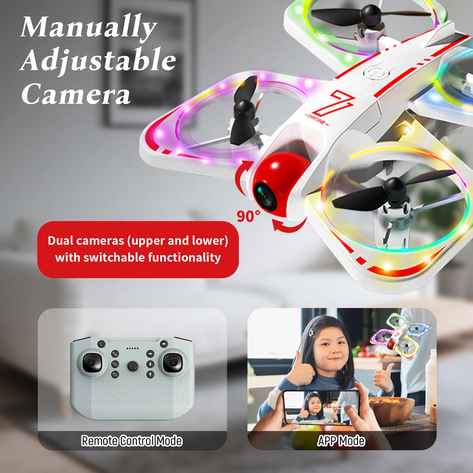A Alpha Mini Drone avec Camera Enfant, 720P Drone radiocommandés Avion Télécommandé Enfant Cadeau Jouet 7 8 9 10 Ans Garcon idéal pour l'intérieur et l'extérieur, idéal pour garçons et Filles