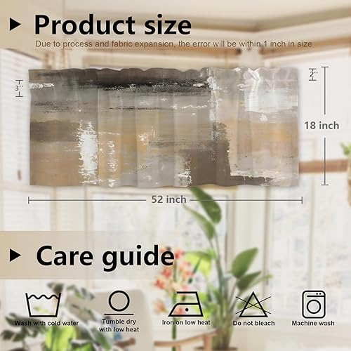 Miniatura 126 de Cenefas de cocina modernas con patrón de cobre marrón dorado para ventanas, cenefas opacas abstractas de marcas de arañazos y cortinas opacas