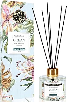 Ocean Scented 4.06 oz (120ml) Reed Diffuser Set with 6 Fiber Sticks for Room Decor | Home Fragrance Reed Diffuser | Air Freshners for Home