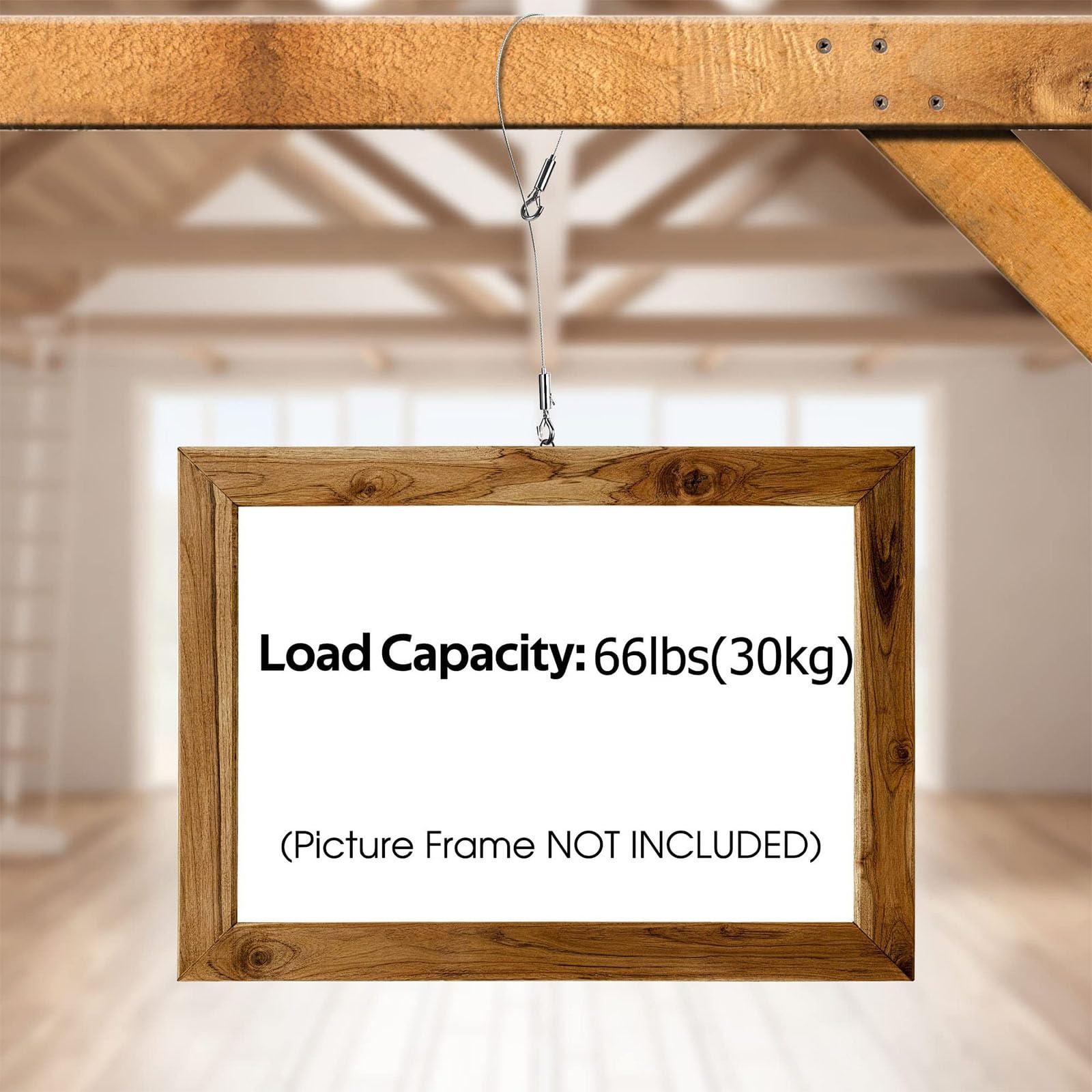 Picture Hanging Wire Set with Adjustable Lengths of 1m and 2m Featuring Small and Large Hook for Art and Glass Display