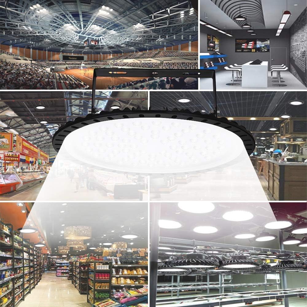 500W LED High Bay Light lamp Factory Warehouse Industrial Lighting 40000 Lumen 6000-6500K IP65 Warehouse LED Lights- Commercial Bay Lighting for Garage Factory Workshop Gym (500W 4)