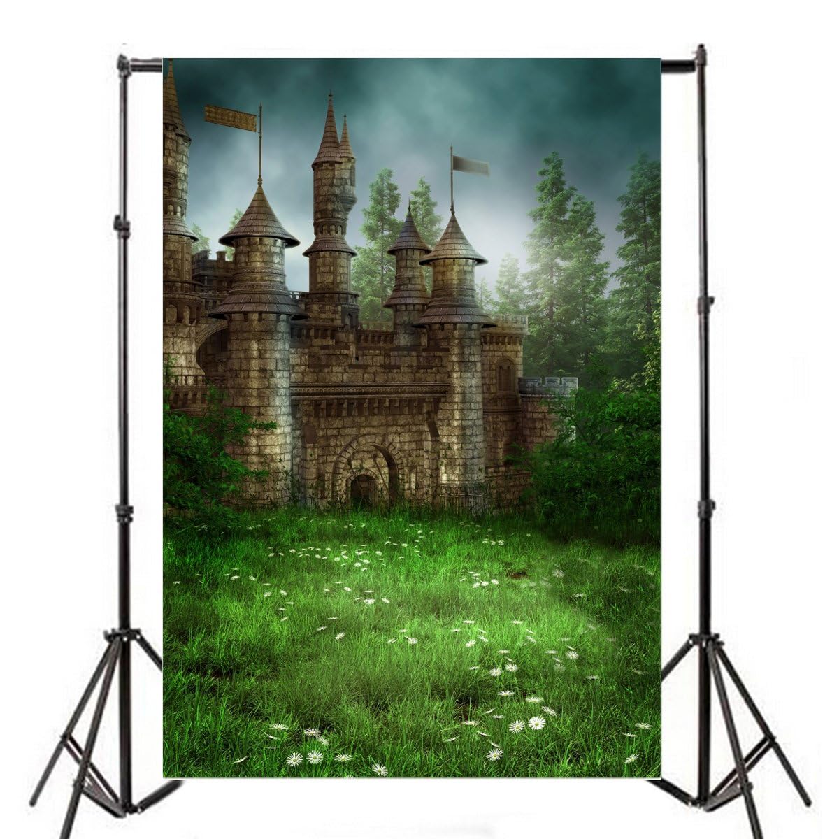 CSFOTO Foto-Hintergrund 3 X 2,1 M – Wiese Mit Blauem Himmel, Vinyl – Für Frühlings-, Baby- & Urlaubsfotos
