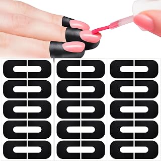 30pcs Nail Polish Protector Sticker for Fingers, U Shaped Nail Peel Off Cuticle Guard, PET Nail Polish Cuticle Protector for Home Salon Nail Art Design- Black