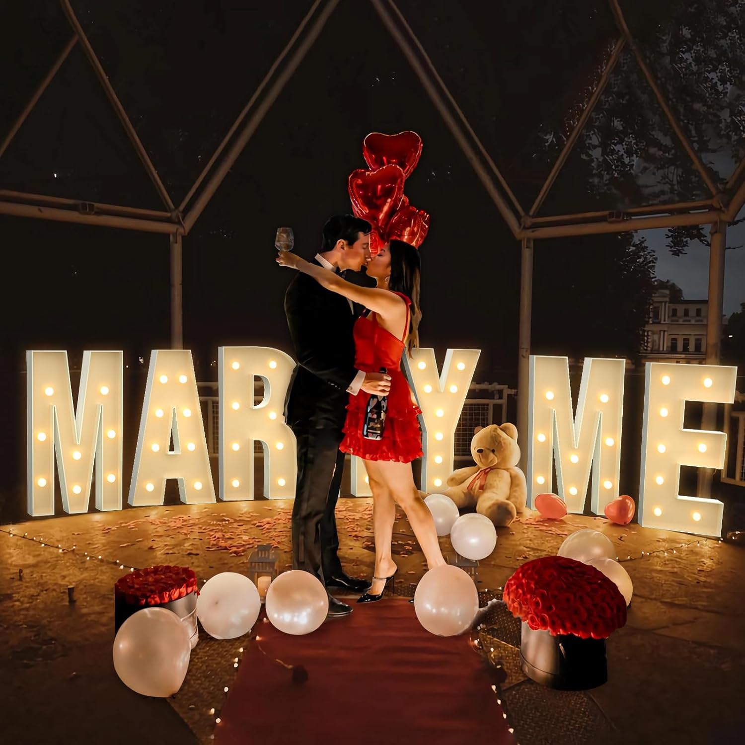 Marquee Letters 3 Feet Tall 3FT Large Light Up Letters R for Backdrop Big Marry Me Sign Birthday Party Decorations Engagement Party Pre-Cut Foam Board - Image 6