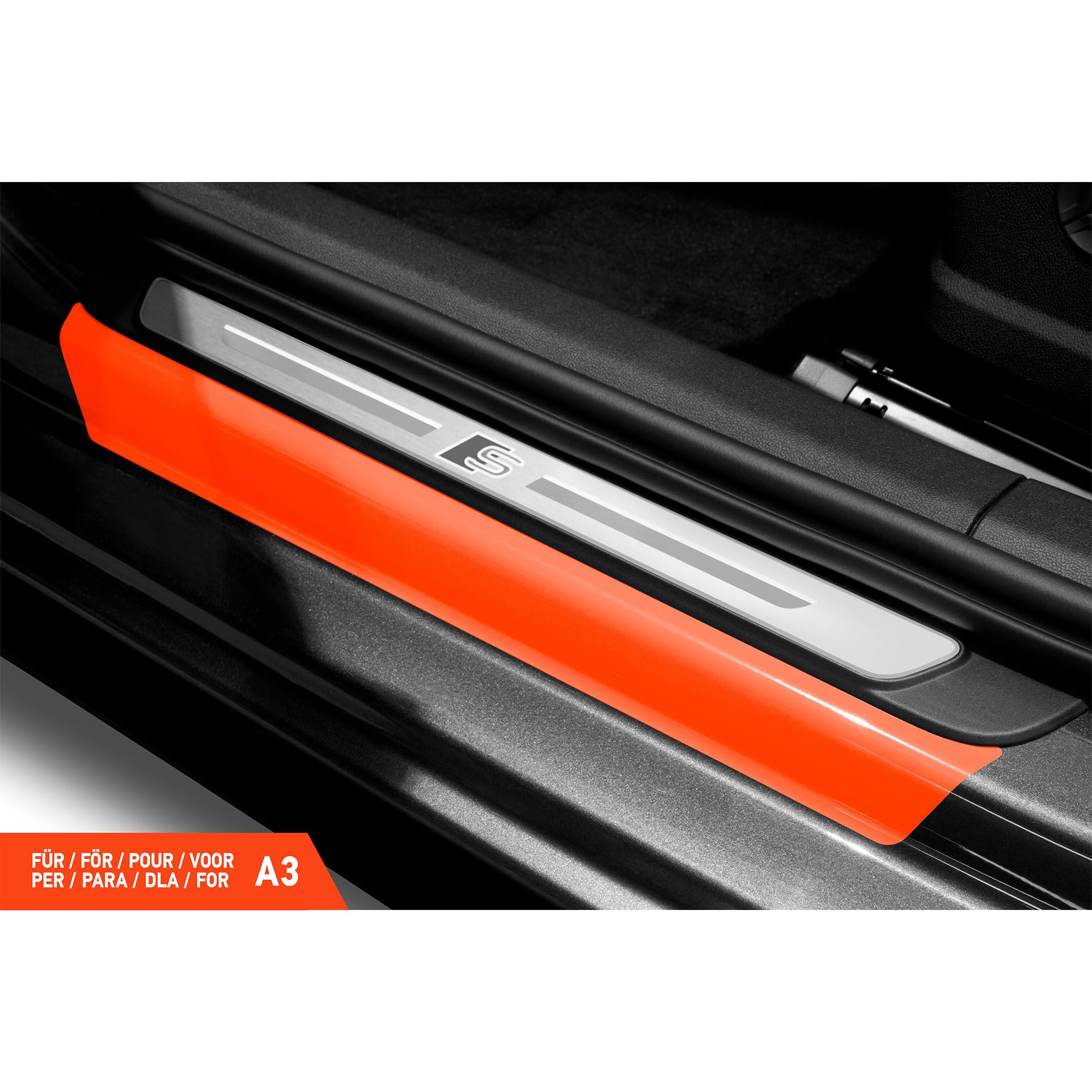 Luxshield folia ochronna progów kompatybilny z Audi A3 Sportback 4 (IV) 8Y I 2020-2026 - akcesoria, listwy ozdobne, folia ochronna na lakier - przezroczysty błyszczący