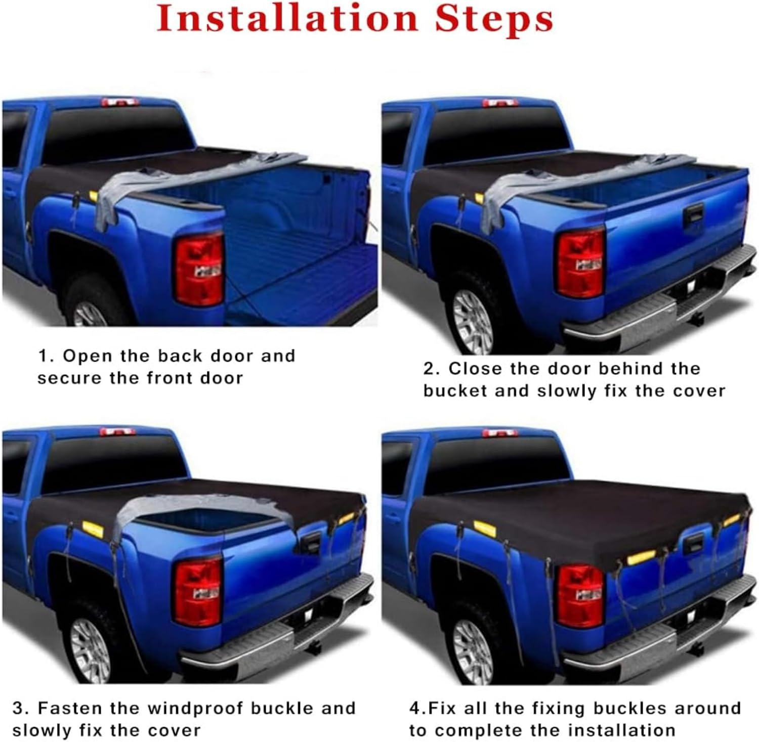 Pickup Bed Tarp Cover for Toyota Tacoma TRD Off-Road, Pickup Truck Bed Cover with Bungee Belt Oxford Cargo Tarp Cover, Pickup Truck Bed Cover, Secure & Durable,A L177*W185