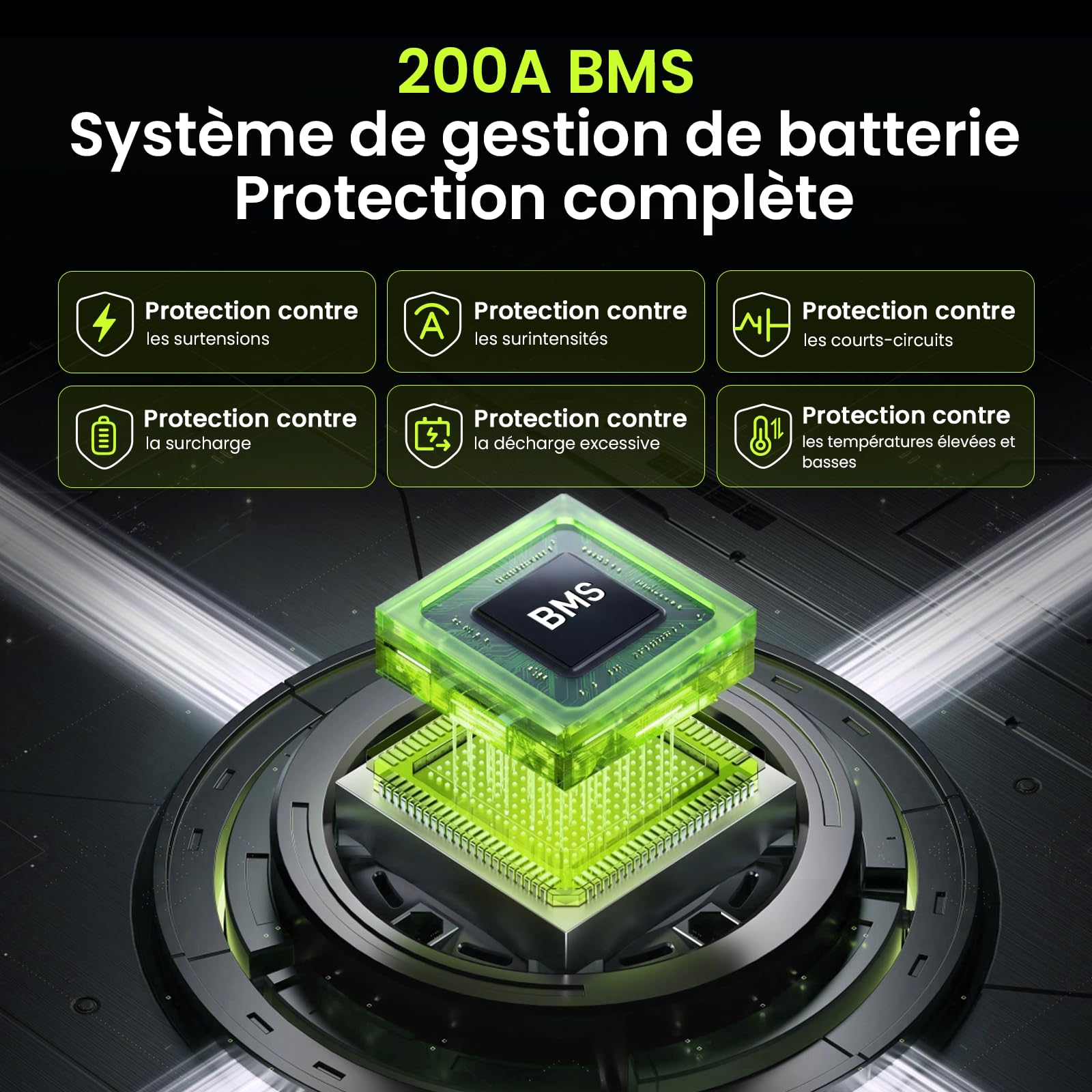 Lot de 2 Batteries LiFePO4 12V 314Ah, 8038Wh Batterie Lithium avec BMS 200A Protection Basse Température, Plus de 15000 Cycles, pour Camping-Car, Solaire, Bateau, Système Hors Réseau