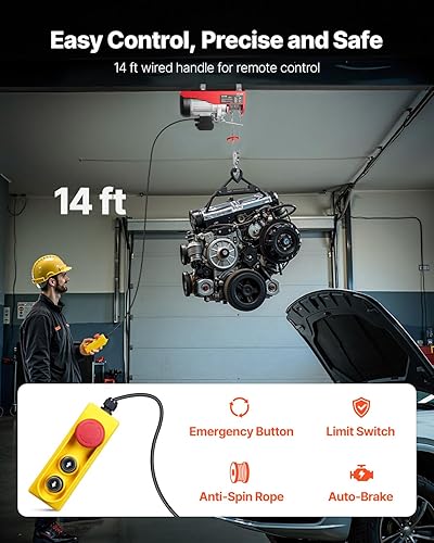 Miniatura 2 de VEVOR Polipasto eléctrico de 1320 libras, con cable 2.0