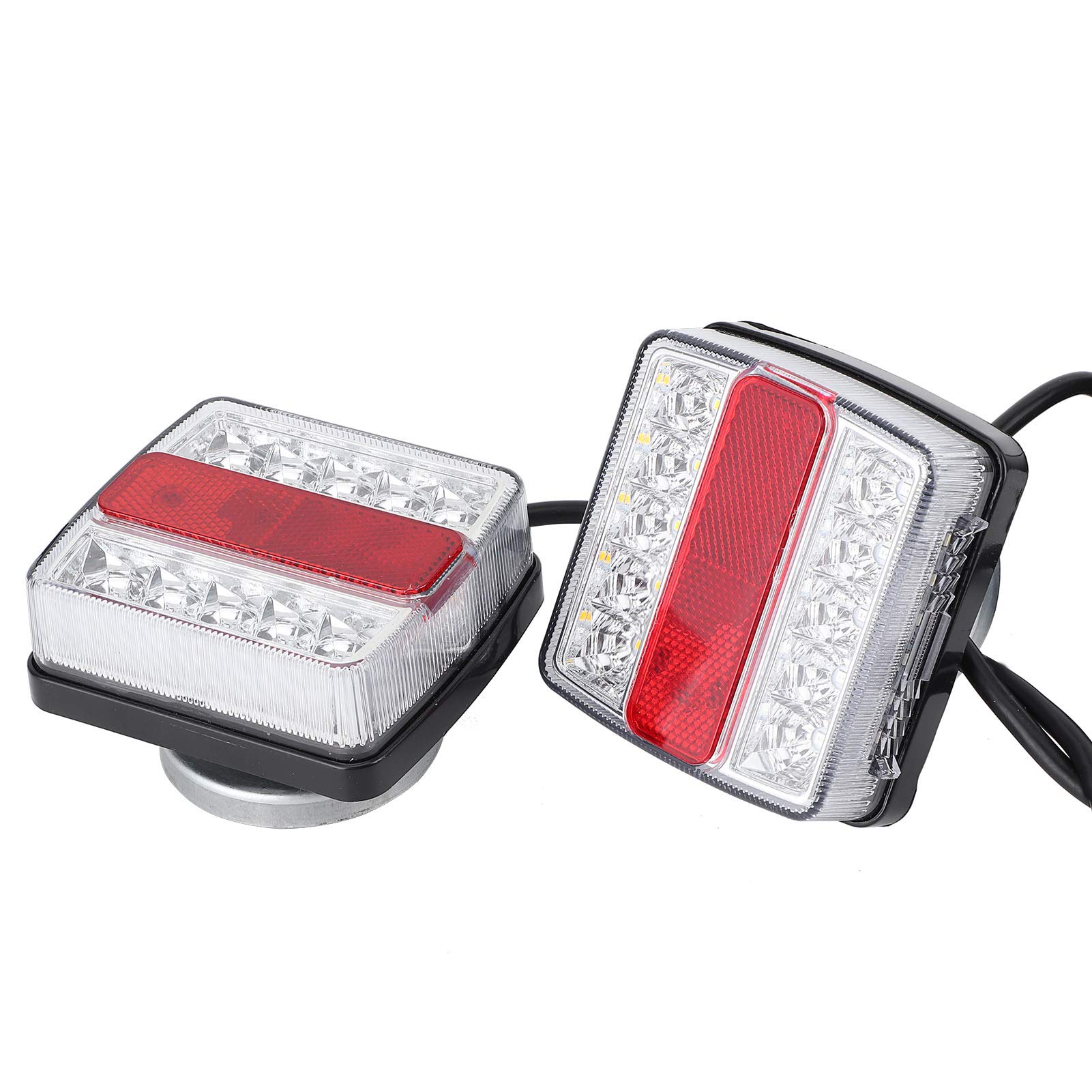 lyrlody Magnetyczne światła Holownicze do Przyczep, 16-diody LED Tylne | Metalowa Obudowa, 12V, Wtyczka 7-pinowa, Pozycja Tylna, Kierunek, Hamulec, Odblask, światło Tablicy Rejestracyjnej, do