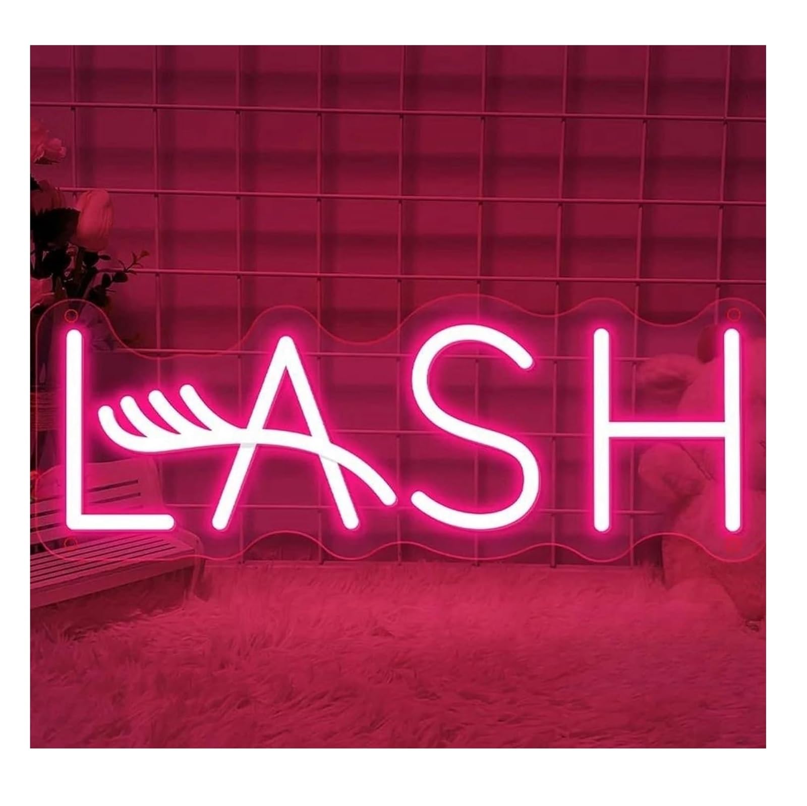 Zynther Neon lamp for neon Sign Lash Dimmable Lights for Beauty Salon Wall Hanging Business Decor Lamp(C)