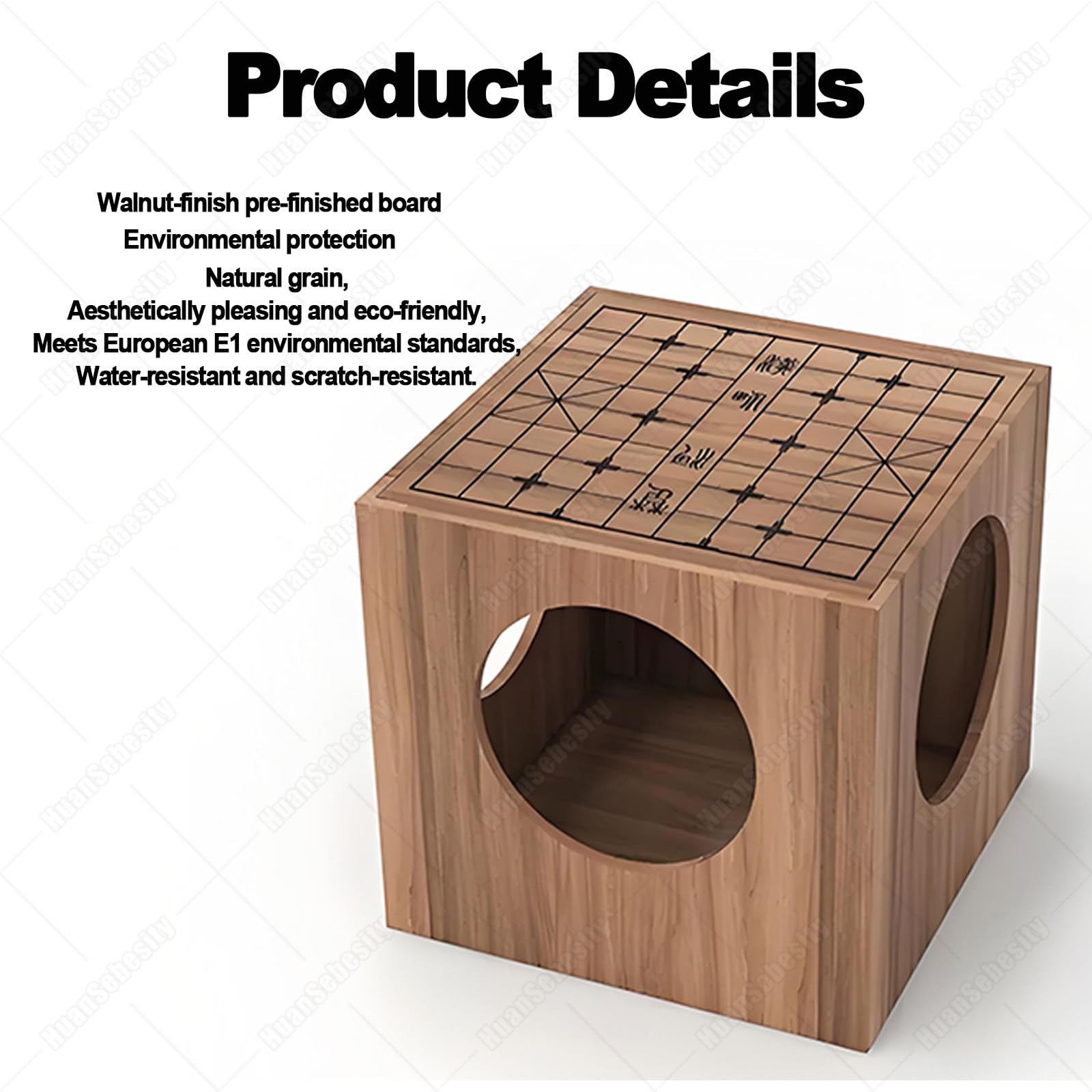 Tavolo da Scacchi Doppio Uso,Tavolino da Salotto Compatto in Legno,Scacchiera 2 in 1 per Scacchi E Go,Mobile Versatile per Uso Quotidiano E Serate di Gioco Extended