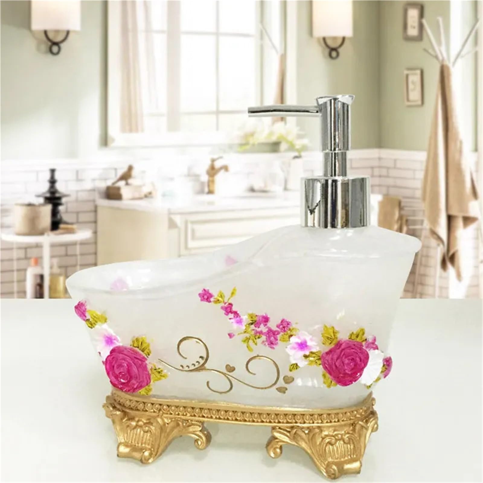 Ceramic Soap Dispenser, Ceramic Soap Dispenser Simple Lotion Bottle Hand Sanitizer Press Accessory Multicolor 600ml