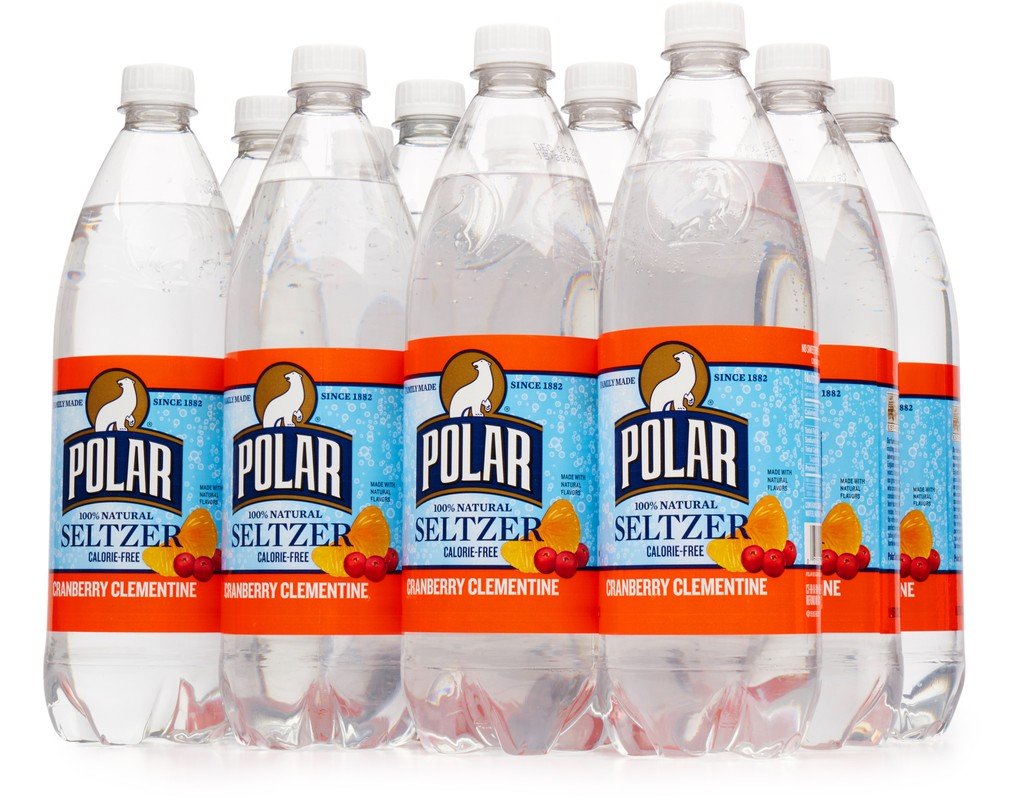Polar Cranberry Clementine Seltzer 1 Liter Plastic Bottles - Pack of 12