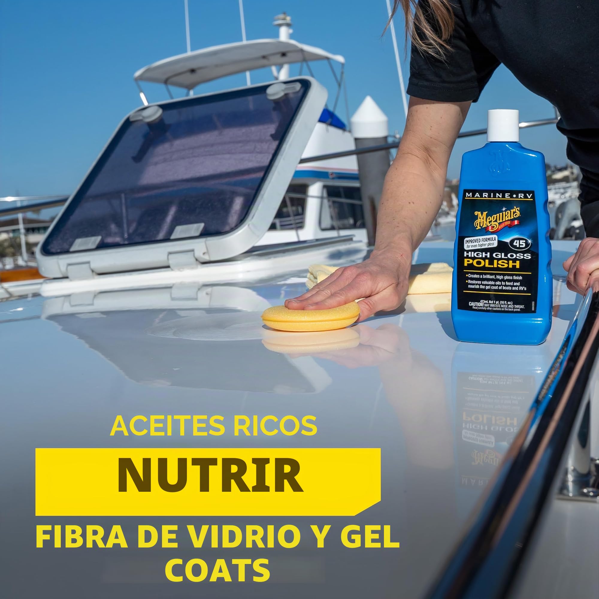 Meguiar's M4516 Marine RV High Gloss Polish - Pulimento de alto brillo para barcos