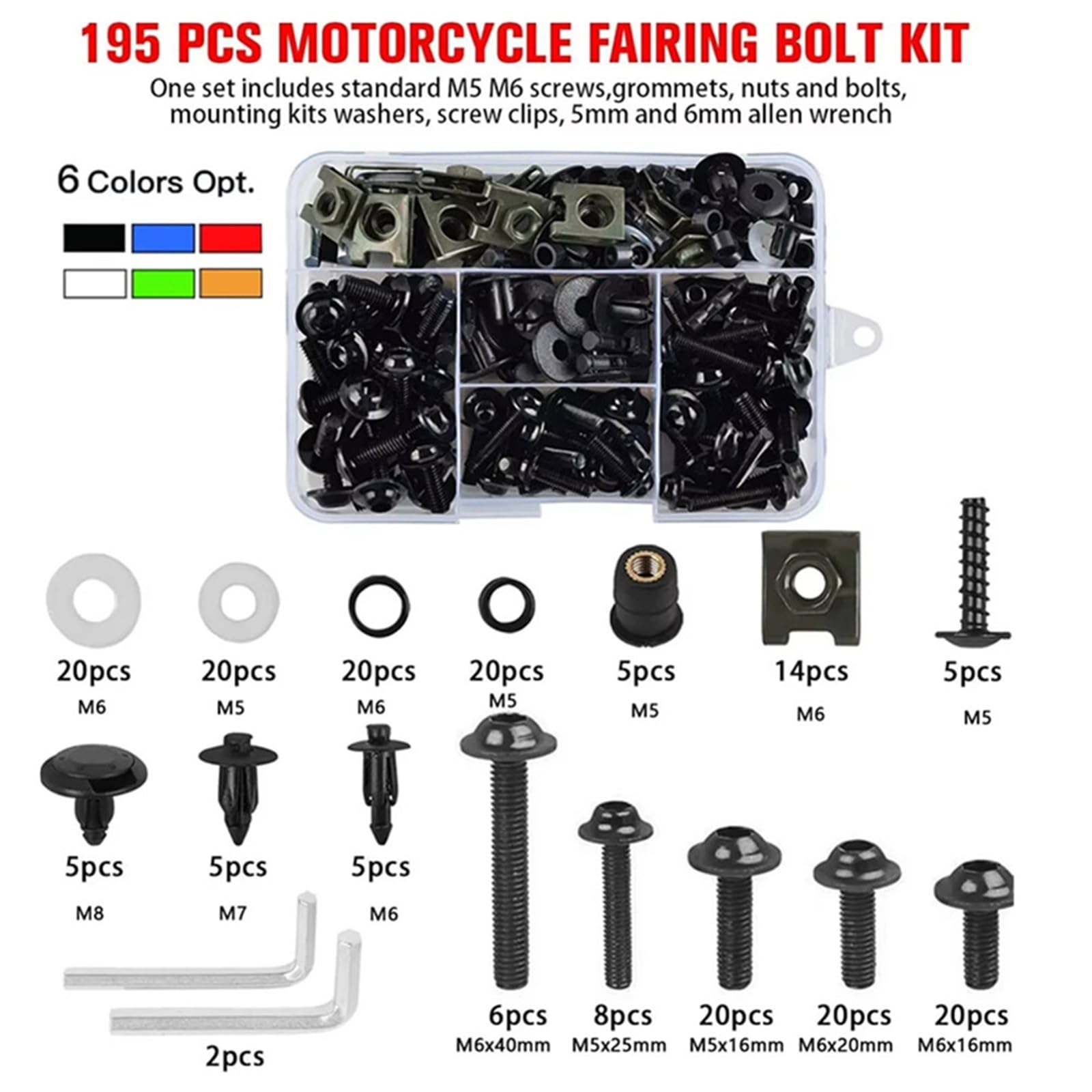 Motorrad-Verkleidungsschraubensatz Für CBR650R | Motorrad-Verkleidungsschrauben, Schrauben-Set, Muttern-Clips Motorrad Schraube