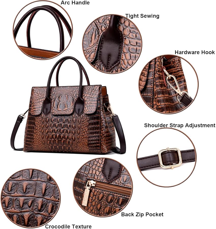 Amazon.com: Women Satchel Handbags Top-Handle Bags fuax Leather