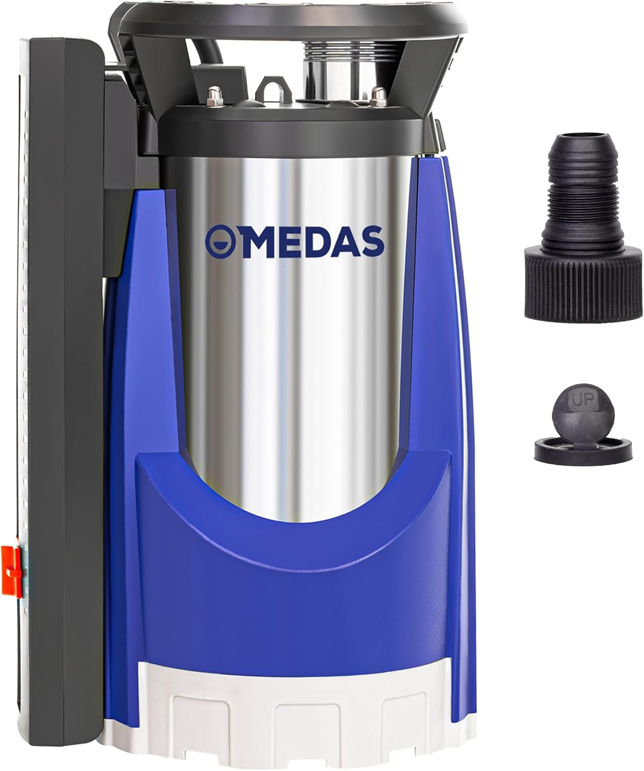 MEDAS Automatic Submersible Pump 1/3HP 2450GPH Sump Pump, Auto On/Off with Smart Sensor, Drains to 0.04", Portable Utility Water Pump for Basement, Pool, Garden Pond