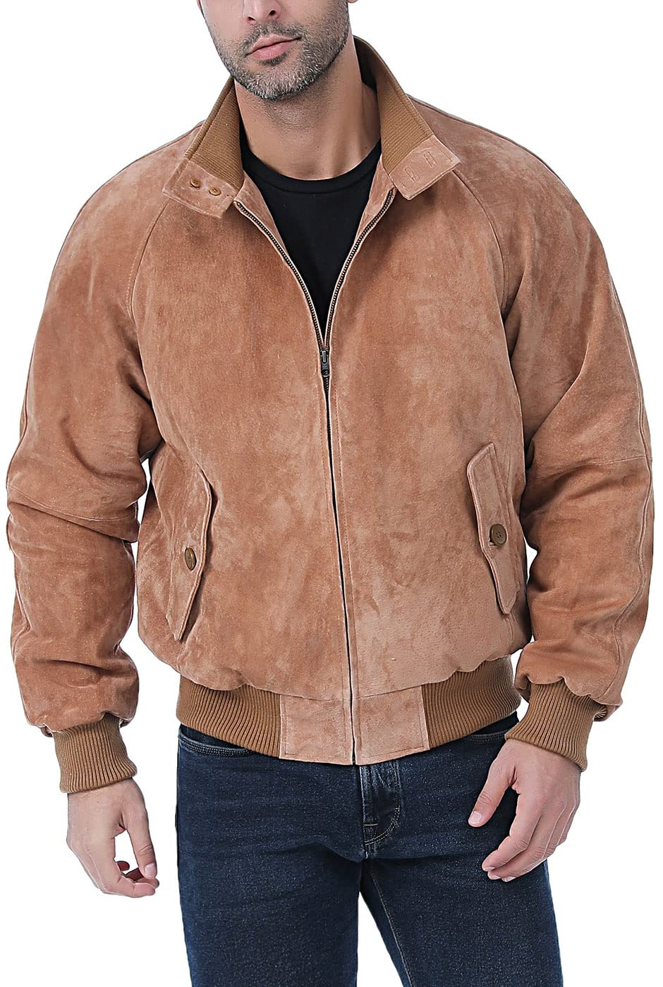 Landing Leathers Men WWII Leather Bomber Jacket (Also available in Big and Tall)