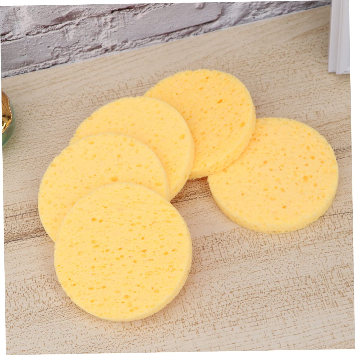 Healeved 30pezzi Spugne Struccanti Legno Per Per Rimuovere Makeup Blush e Protezione Solare Colore Giallo