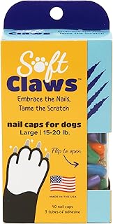 Soft Claws Dog Nail Caps, 40 Large Nail Caps, Made in USA - Vet Developed, Safe & Non-Toxic Easy to Apply Claw Covers | Protects Furniture & Skin, Pride