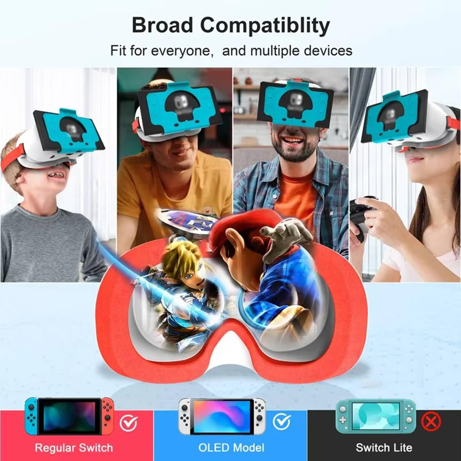 Casque VR pour Nintendo Switch, casque de réalité virtuelle pour console Switch OLED pour jeux 3D pour adultes et enfants pour Labo VR, noir