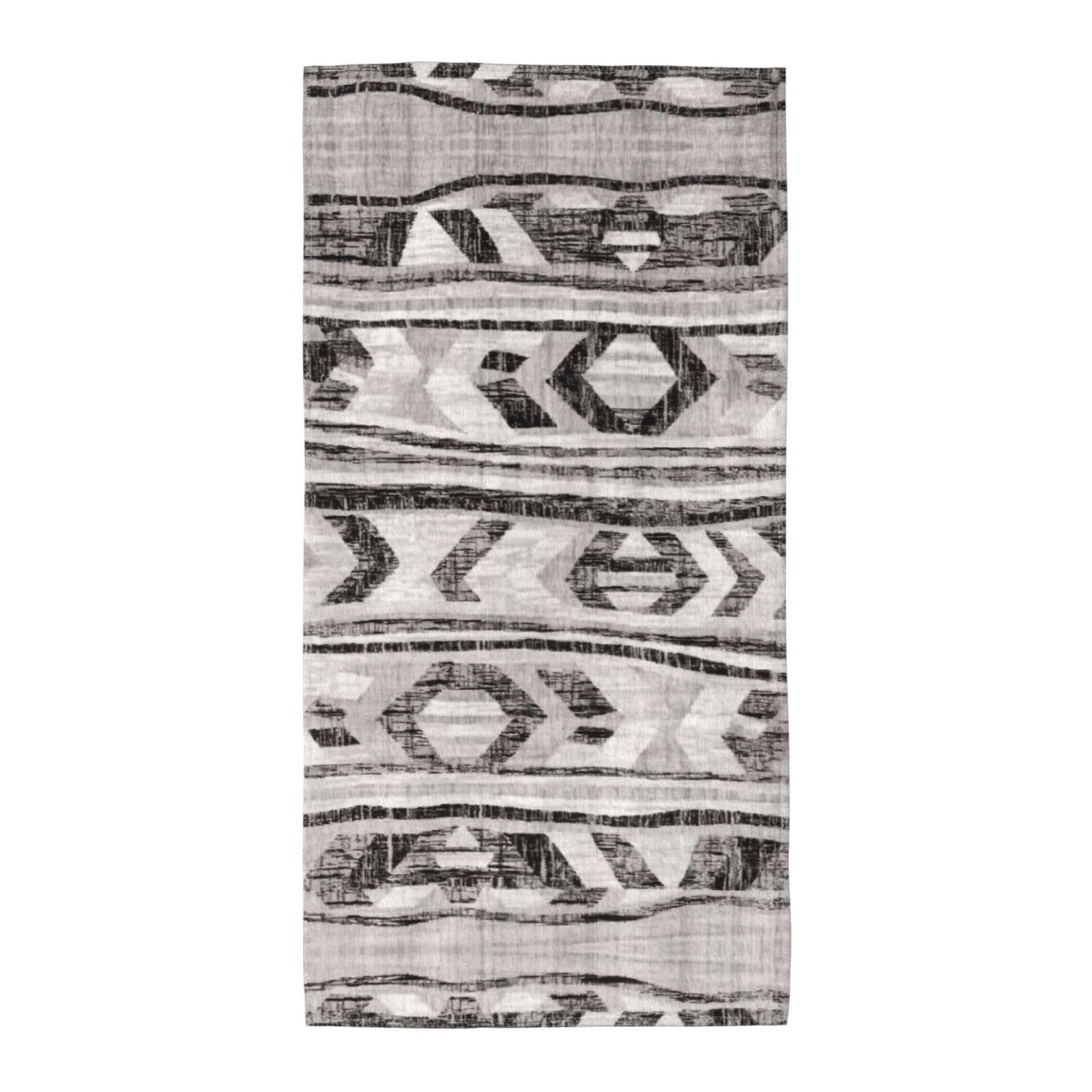 SDEGTHO Grey Tribal Fashion Printed Bath Towel High Water Absorption For Hiking Trip
