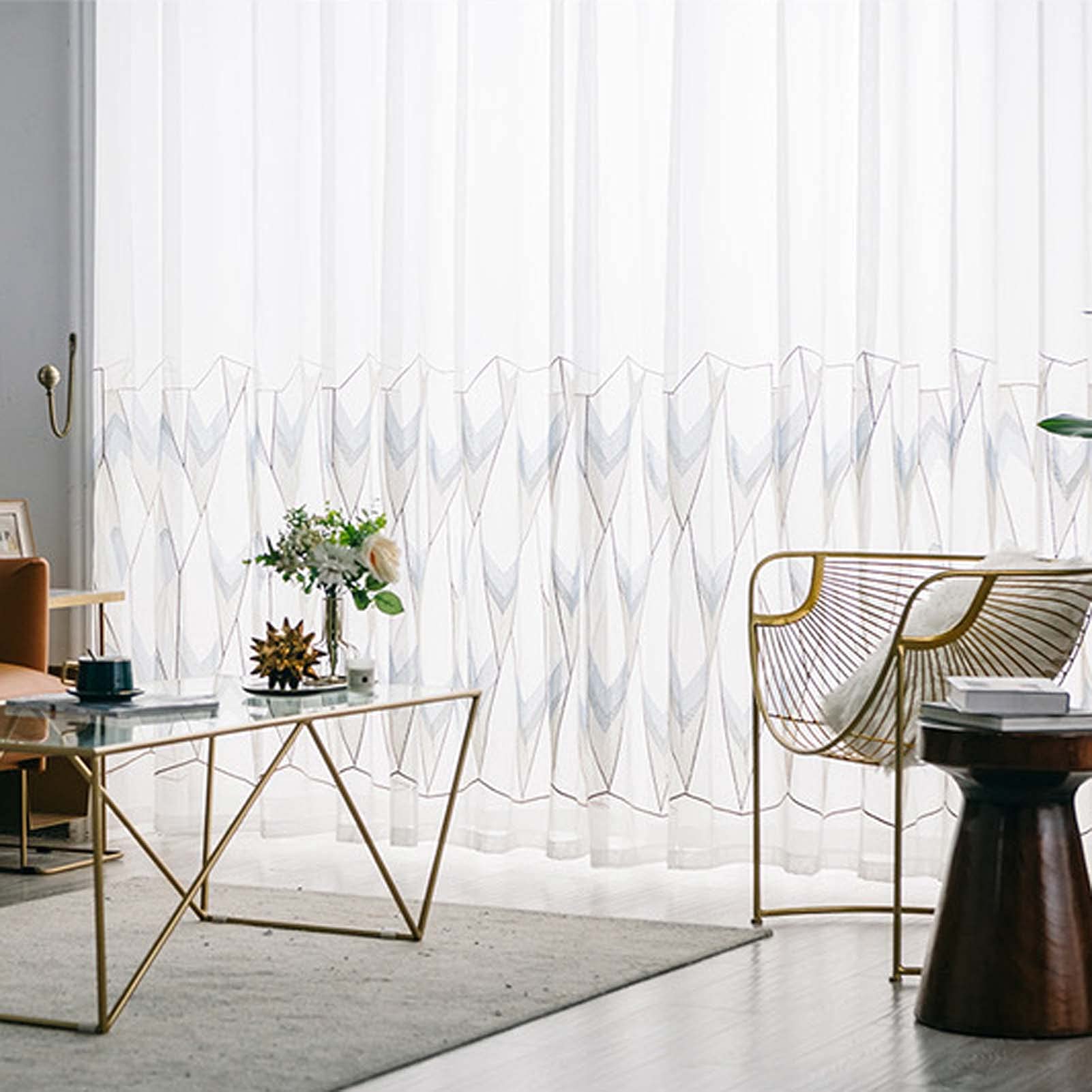 Lot de 2 voilages semi-transparents en faux lin super doux pour chambre à coucher et chambre d'enfant - 140 x 240 cm