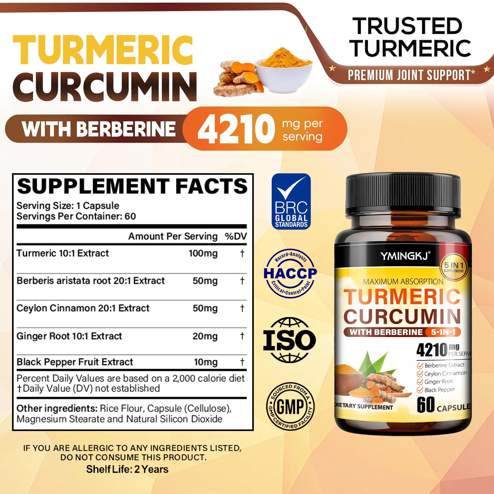 Turmeric Complex, Black Pepper, Berberis, Ceylon Cinnamon, Ginger, 3 Pack — Amazon image 4