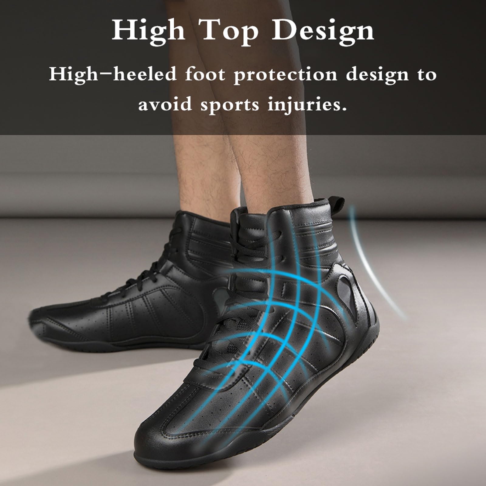Scarpe da Wrestling Uomo,Scarpe da Boxe Pugilato,Scarpe da Boxe Unisex,Unisex,Moda,Antiscivolo,Flessibili,Traspiranti,Laced,per Kickboxing Sandas Fight Fitness Training,Boxing.