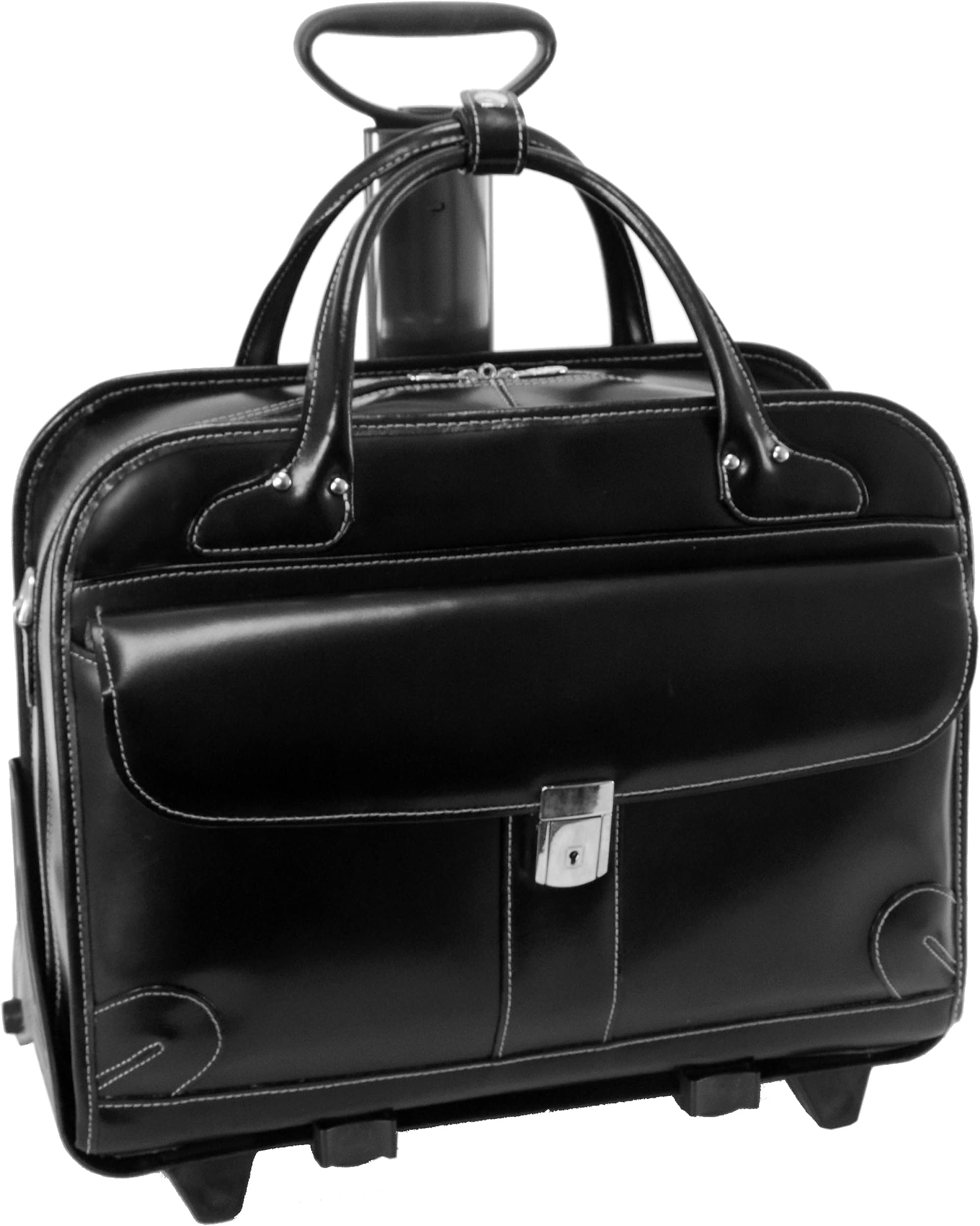 McKleinUSA Checkpoint-Friendly Women's Laptop Briefcase, Leather, Mid-Size, Black - Lakewood | McKlein - 96615, 18 l x 8 75 w x 14 5 h
