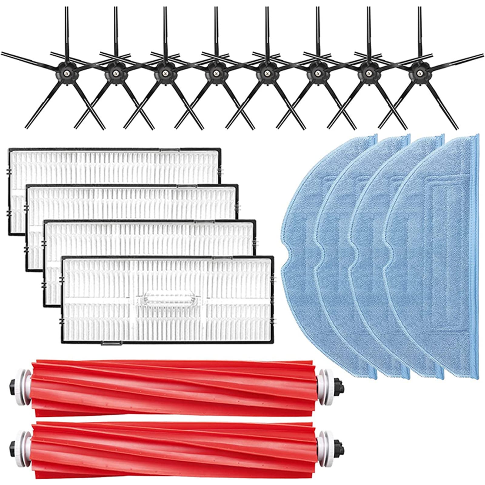 Kalttoy Mop Pad Robot Side Brush Main Brush Replacement Robot Part Replacement Part for T7S Roller