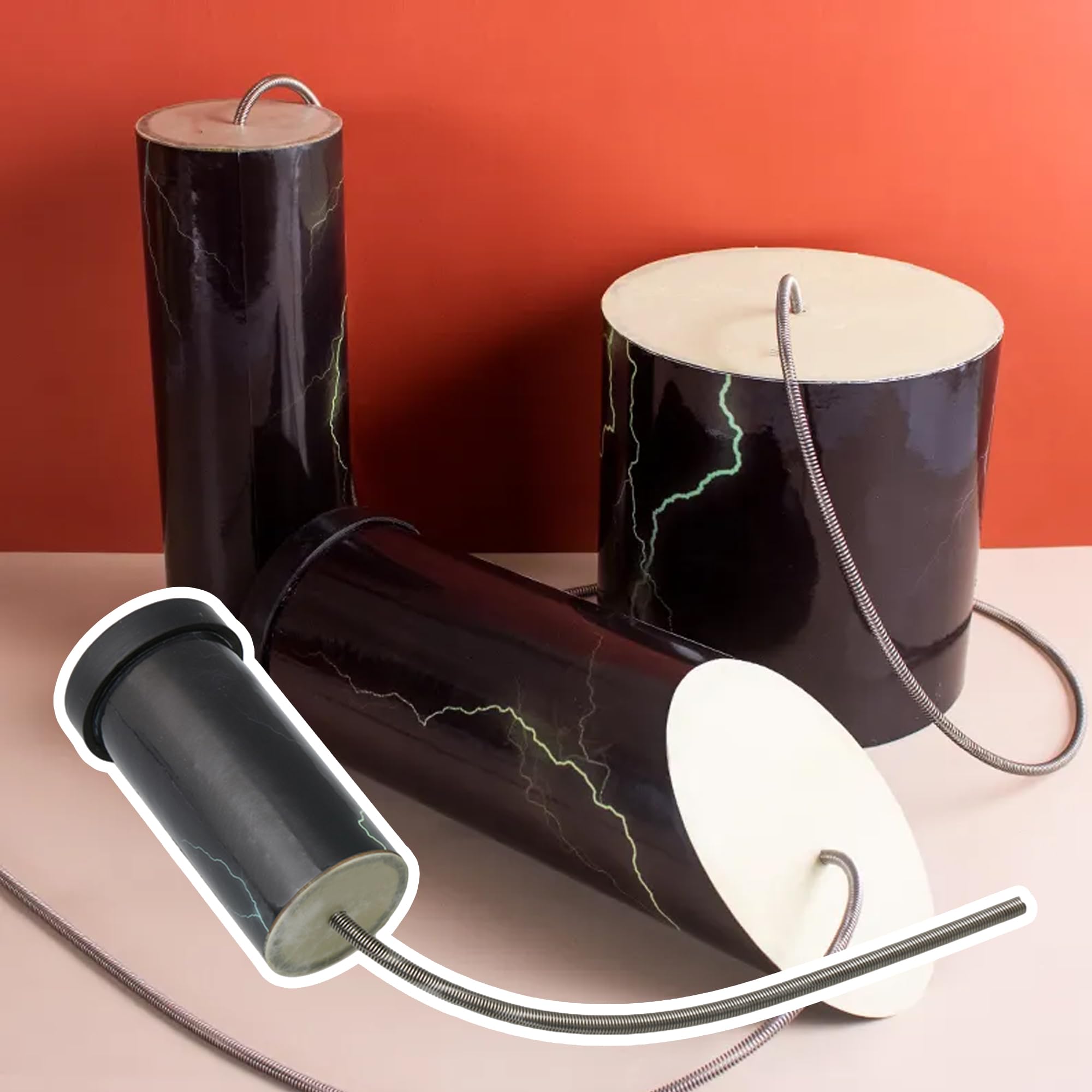 Yibuy - Tubo que imita el sonido de los truenos, color negro