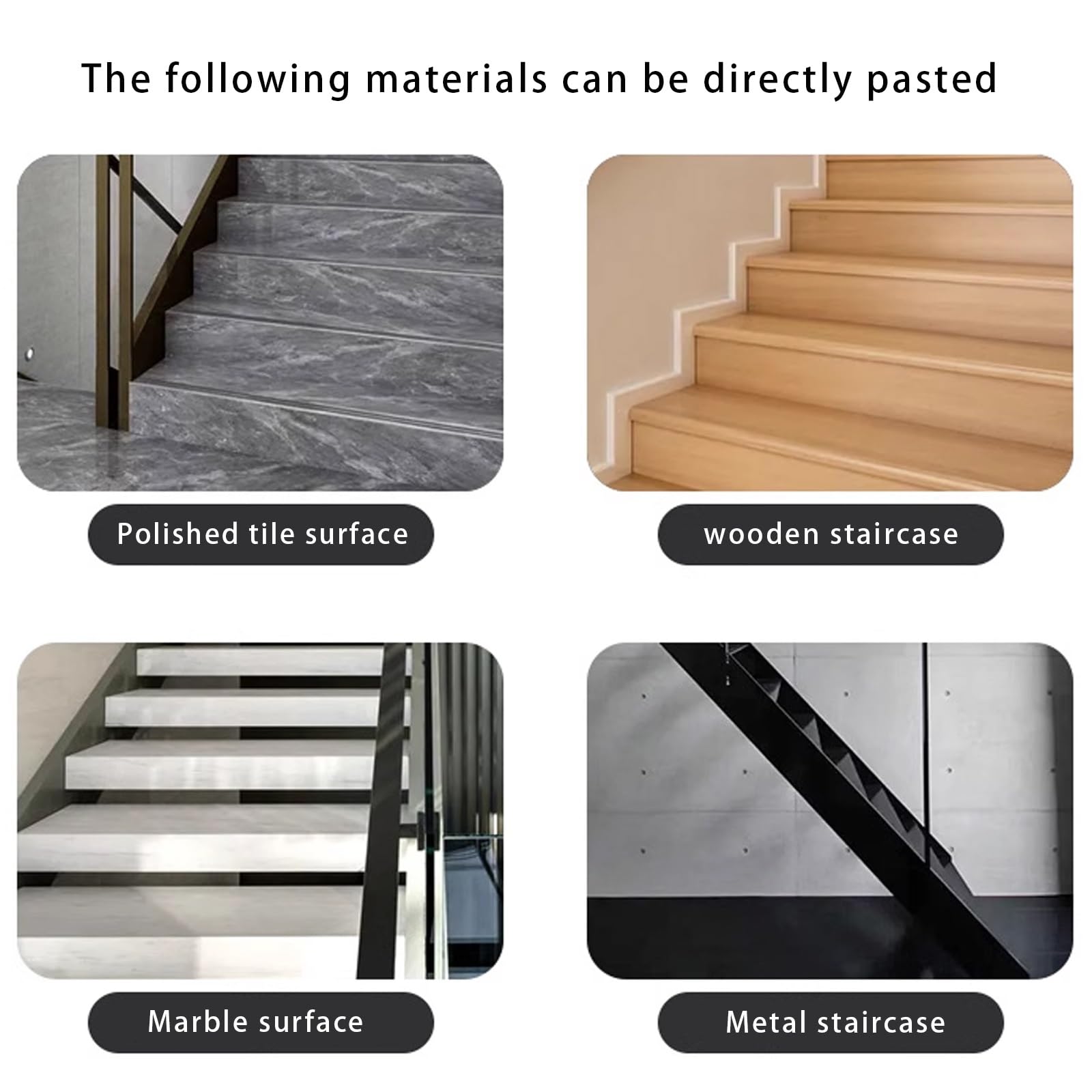 Tiras antideslizantes para peldaños de escalera, resistentes al agua y flexibles, color gris, 6 x 3 cm, perfectas para escalones y escaleras