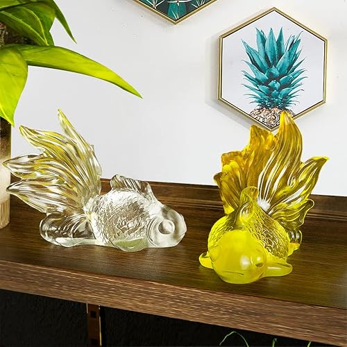 Miniatura 6 de FineInno Molde de resina de pez Koi, molde de silicona de pez dorado para resina epoxi, molde de fundición de carpa 3D, colgante, adorno, dijes,