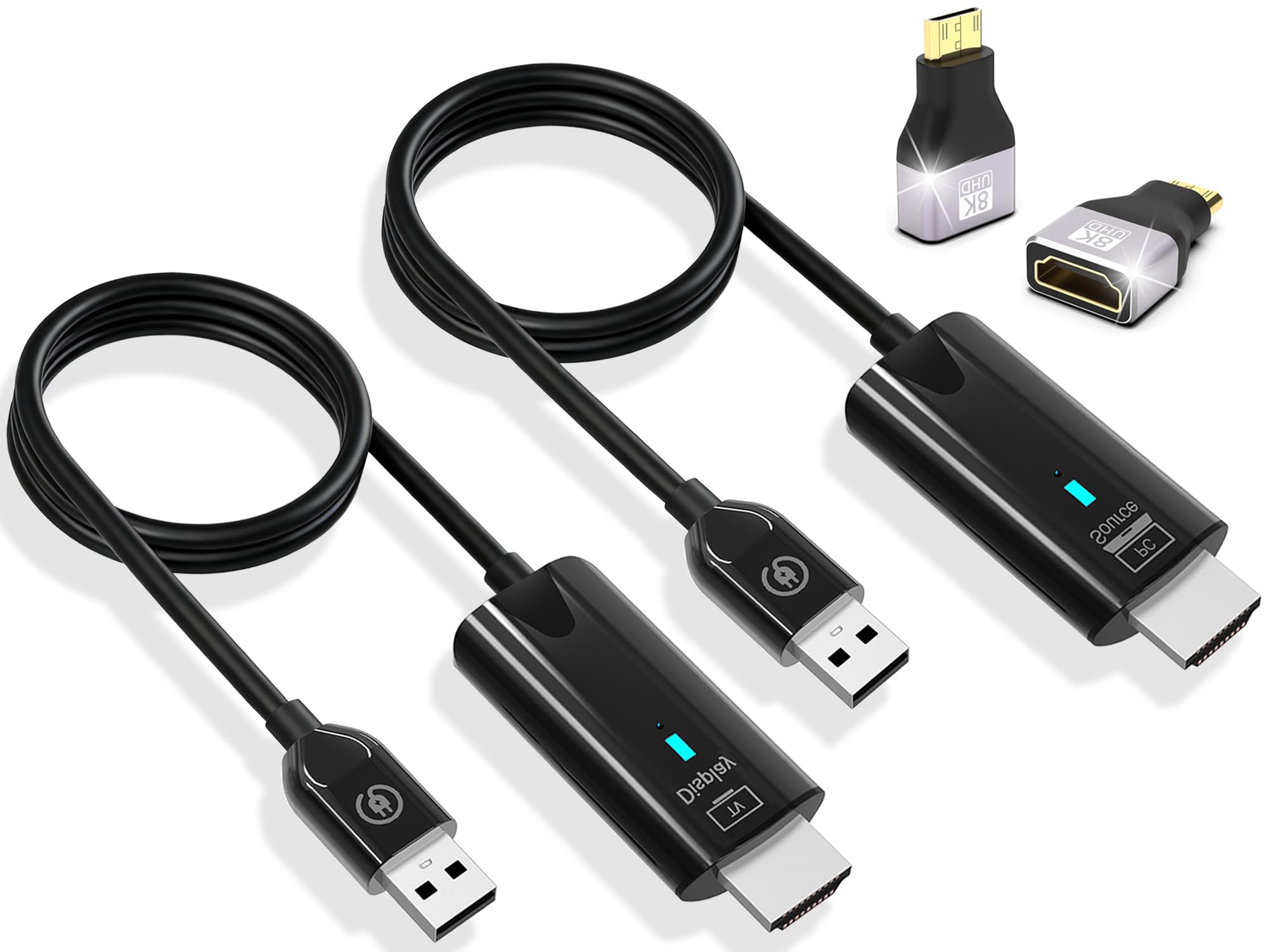2026 Upgrade Wireless HDMI Transmitter and Receiver 328FT/100M, 4K Decode 1080P@60Hz Ultra HD Extender Kit Display Adapter, Plug & Play 5G+2.4G for Video/Audio to Monitor from TV Box/Laptop/Projector-image-6