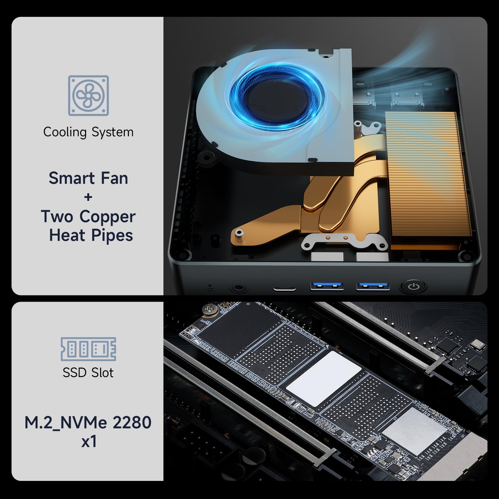 Amazon.com: Bmax B8 Pro Mini PC i7-1255U 24GB LPDDR5 RAM/1TB
