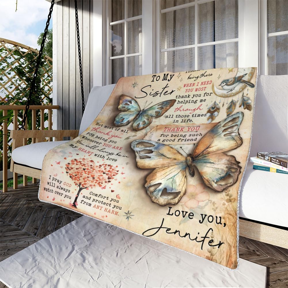 Personalized Sister Blankets from Sister, Customized to My Sister Blankets and Throws, Gifts for Sister Blanket, Big Sister Blanket, Blankets for Sisters, Sisters Gifts from Sister Blanket 3
