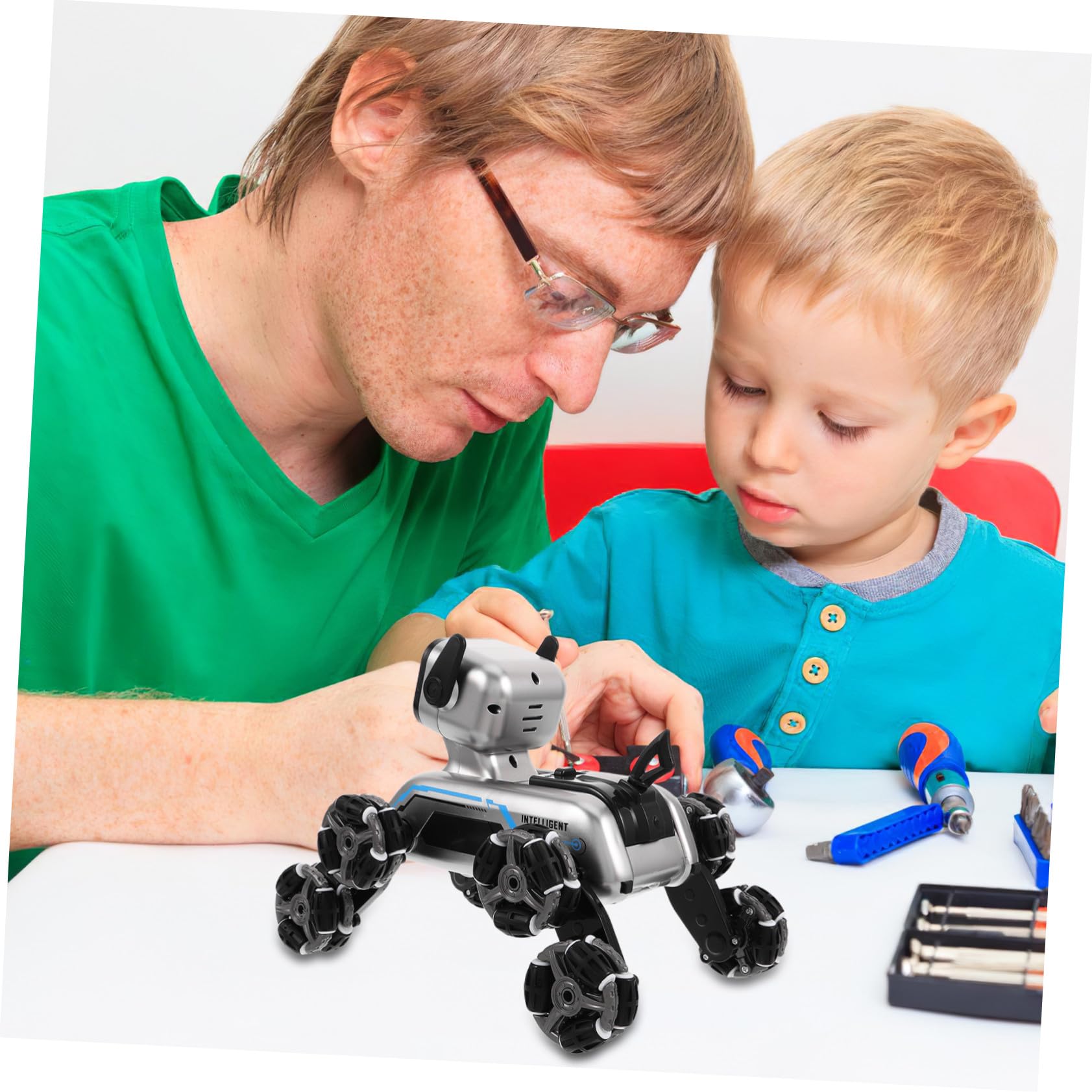 UKCOCO Chien Robot Intelligent Télécommandé Jouet Électronique Programmable pour Garçon Fille Robot Chien Interactif Maison Extérieur