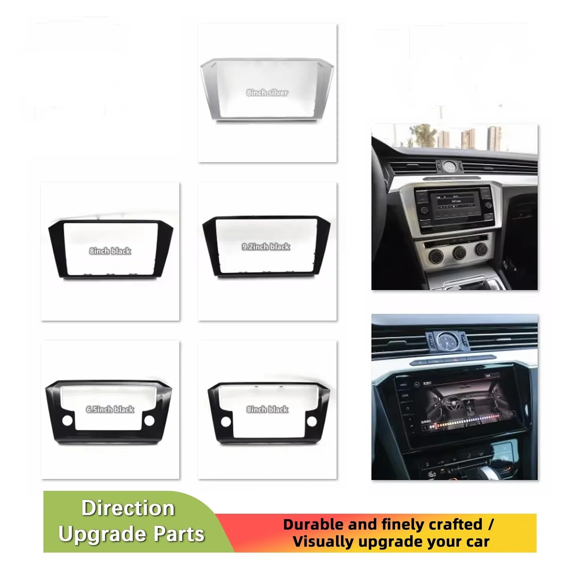 Mascherina Autoradio Cornice Stereo per VW per Passat B8 3GD 858 069 ABC Argento Nero MIB Host Navi Radio Schermo di Visualizzazione Multimediale Cornice in Plastica