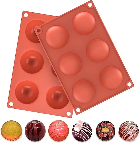 Miniatura 1 de Molde de silicona de 1 a 6 agujeros de tamaño grande perfecto para hornear, molde de chocolate y caramelos, fácil de usar, moldes de bomba de cacao