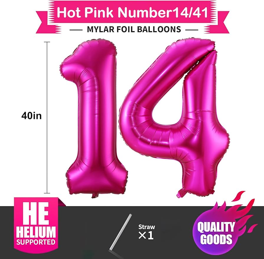 Amazon | ホットピンク 数字バルーン 40インチ ダークピンク 誕生日