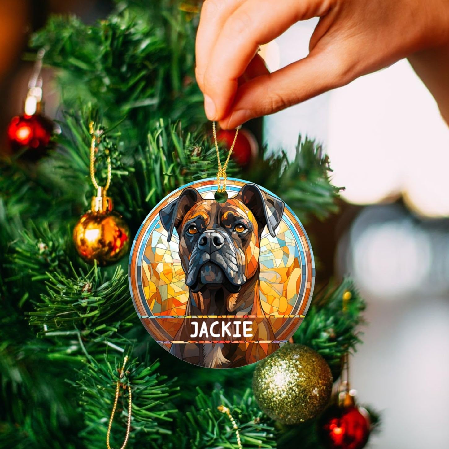 Custom Stained Glass Pet Ornament