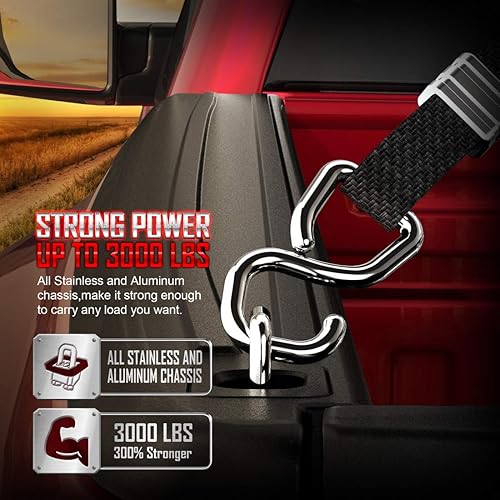 Miniatura 7 de 99000A64 anclajes de amarre retráctiles  F150 F250 F350 ganchos de carga seguros para caja de camión, caja de camión, caja lateral superior, paquete