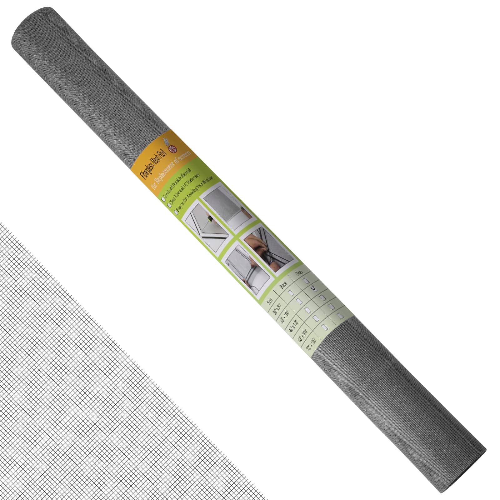 FLYZZZ Window Screen Mesh Screen Door Mesh Roll DIY Window Screen Replacement