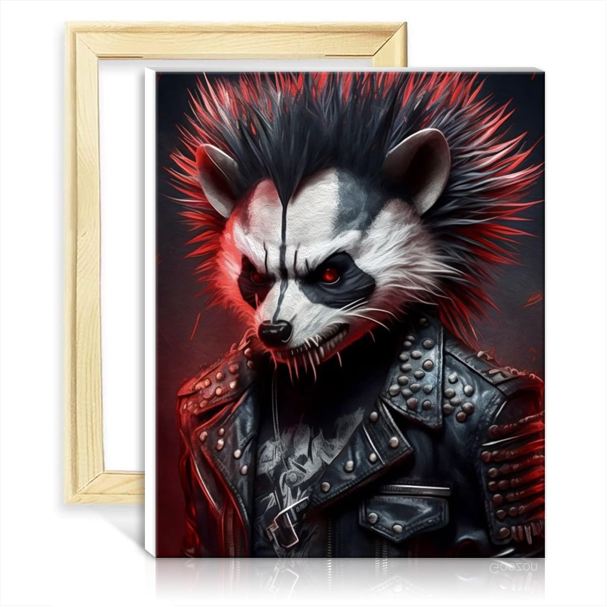 TANGFEIY Oil Painting by Numbers Kits Hip hop Panda Canvas DIY Oil Painting with 3 Brushes & Acrylic Paints Picture for Home Decor NO Frame(50x65cm) — image 1