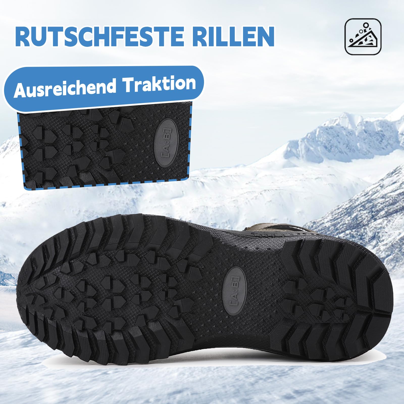 AX BOXING Bottes Hiver Garçon Chaussures de Randonnée Chaud Bottines Enfant Bottes de Neige Antidérapant EU34-40