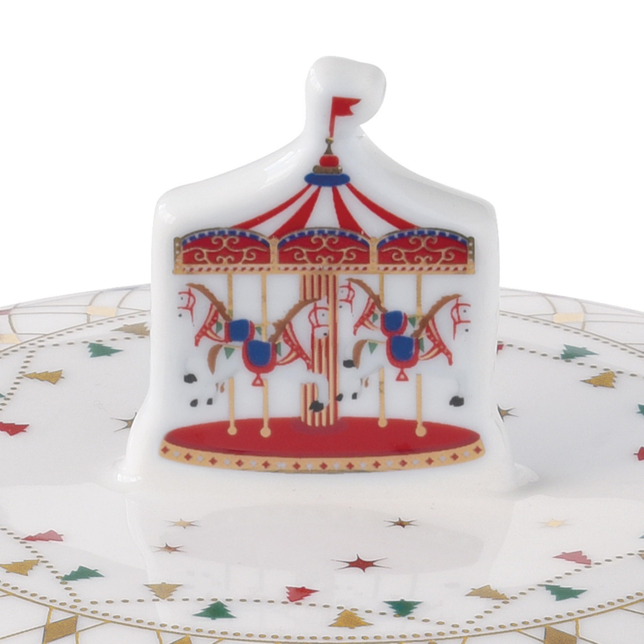 MamboCat Puszka na ciastka Christmas Wonderland I (szer. x wys.) 14 x 16,5 cm I okrągła puszka na wypieki z karuzelą I puszka do przechowywania, puszka na zapasy, Boże Narodzenie